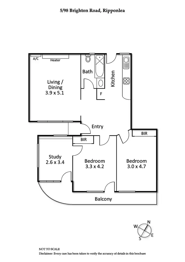 Floorplan of Homely apartment listing, 5/98 Brighton Road, Ripponlea VIC 3185