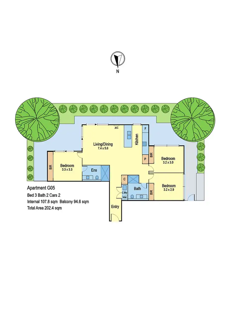 Floorplan of Homely apartment listing, G05/55 Yarra Street, Heidelberg VIC 3084