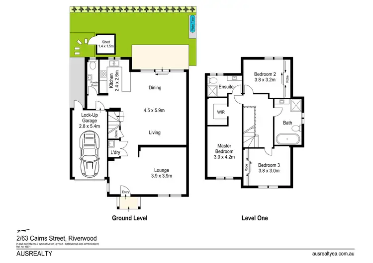 Floorplan of Homely townhouse listing, 2/63 Cairns Street, Riverwood NSW 2210