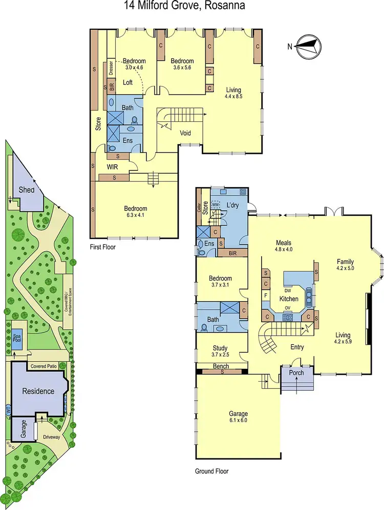 Floorplan of Homely house listing, 14 Milford Grove, Rosanna VIC 3084