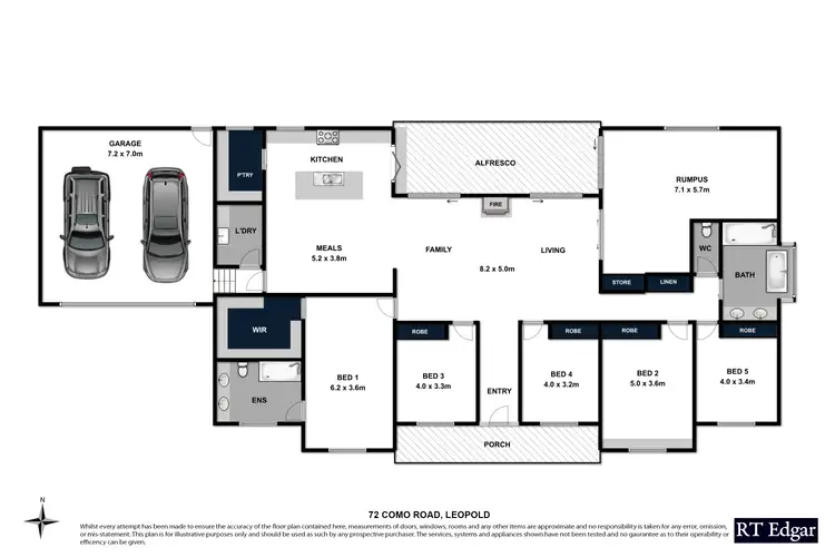 Floorplan of Homely house listing, 72 Como Road, Leopold VIC 3224
