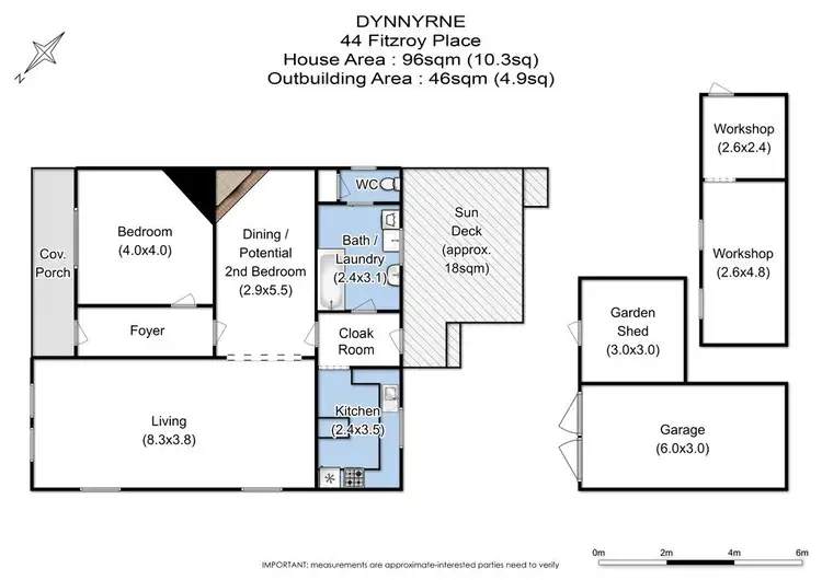 Floorplan of Homely house listing, 44 Fitzroy Place, Dynnyrne TAS 7005