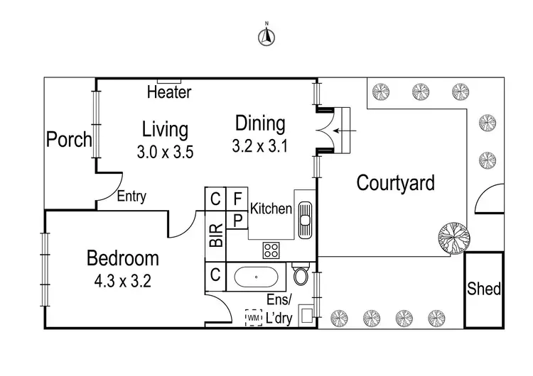 Floorplan of Homely unit listing, 3/16 Elphin Street, Ivanhoe VIC 3079