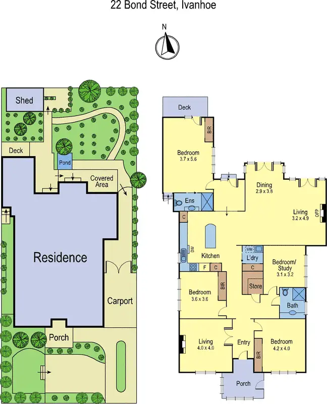 Floorplan of Homely house listing, 22 Bond Street, Ivanhoe VIC 3079