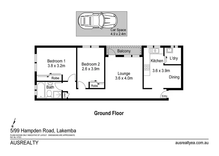Floorplan of Homely apartment listing, 5/99 Hampden Road, Lakemba NSW 2195