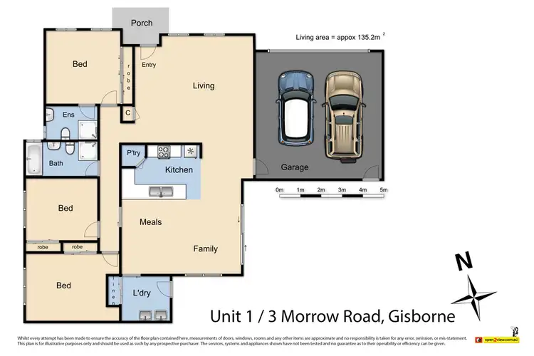 Floorplan of Homely unit listing, 1/3 Morrow Road, Gisborne VIC 3437