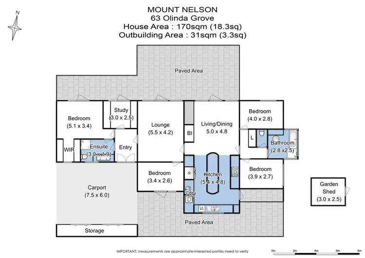 Floorplan of Homely house listing, 63 Olinda Grove, Mount Nelson TAS 7007