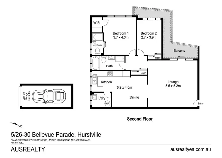 Floorplan of Homely apartment listing, 5/26-30 Bellevue Parade, Hurstville NSW 2220