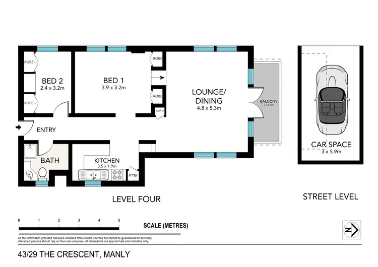 Floorplan of Homely apartment listing, 43/29 The Crescent, Manly NSW 2095