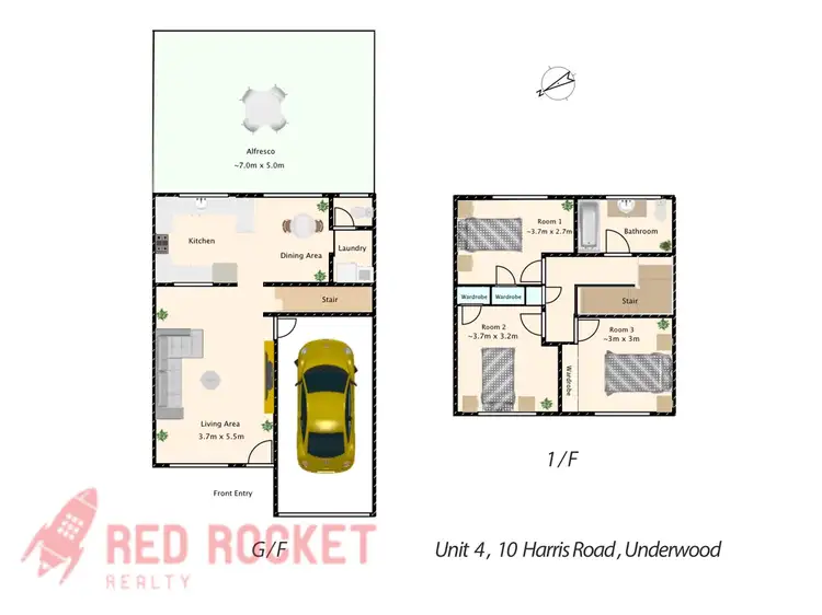 Floorplan of Homely townhouse listing, 4/10 Harris Road, Underwood QLD 4119