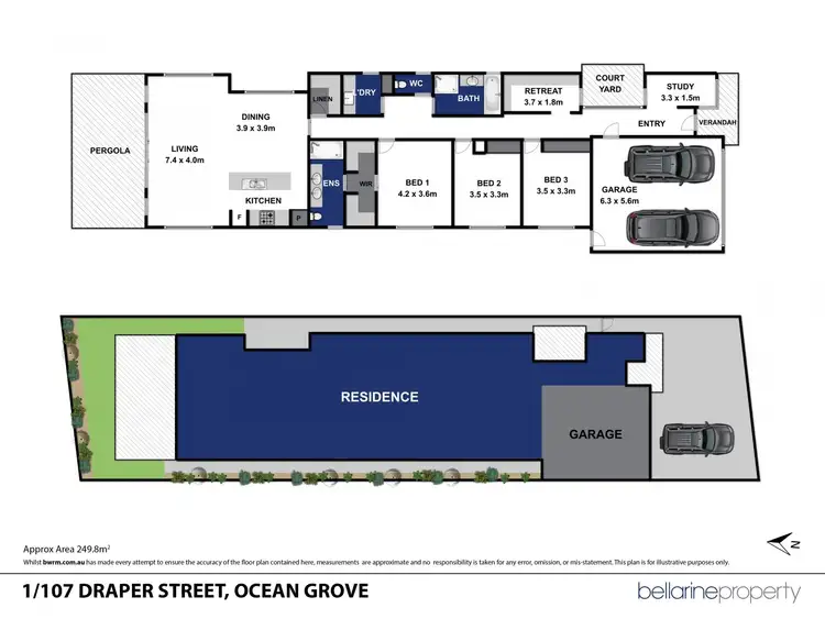 Floorplan of Homely townhouse listing, 107A Draper Street, Ocean Grove VIC 3226