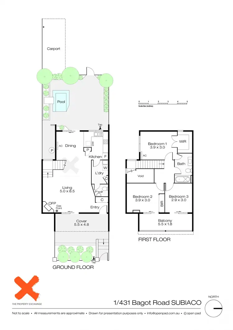 Floorplan of Homely townhouse listing, 1/431 Bagot Road, Subiaco WA 6008