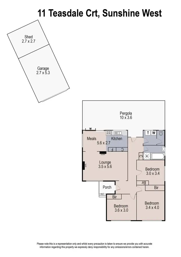 Floorplan of Homely house listing, 11 Teasdale Court, Sunshine West VIC 3020