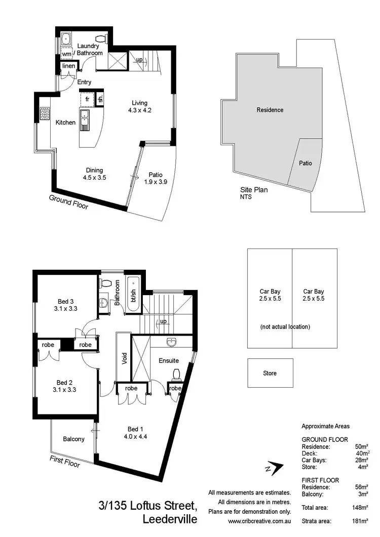 Floorplan of Homely townhouse listing, 3/135 Loftus Street, Leederville WA 6007