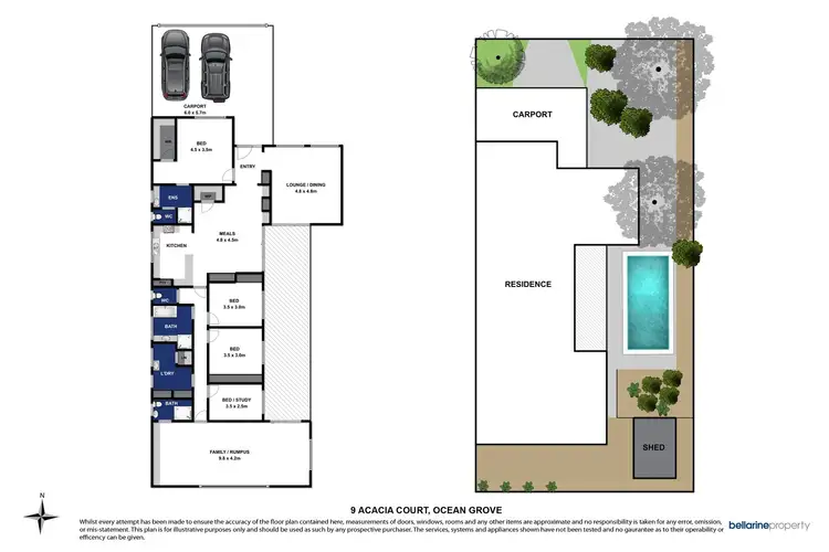 Floorplan of Homely house listing, 9 Acacia Court, Ocean Grove VIC 3226
