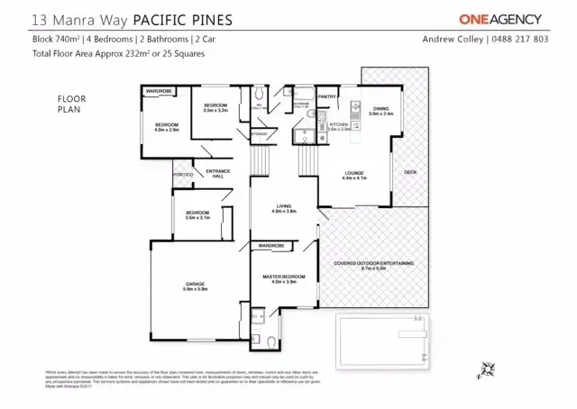 Floorplan of Homely house listing, 13 Manra Way, Pacific Pines QLD 4211