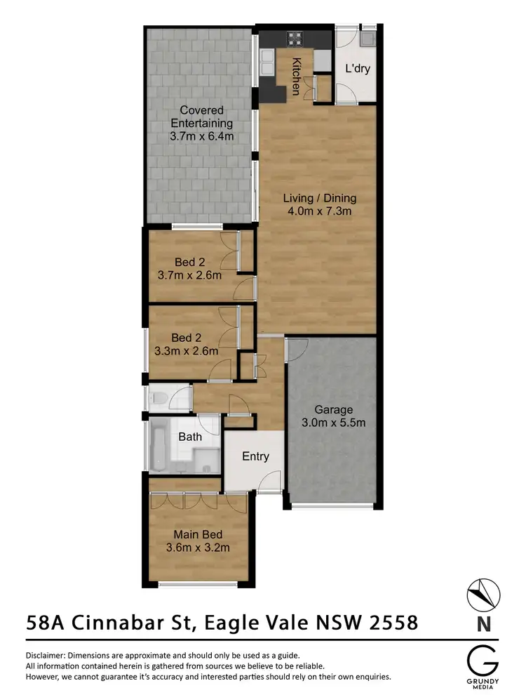 Floorplan of Homely semi-detached listing, 58a Cinnabar Street, Eagle Vale NSW 2558