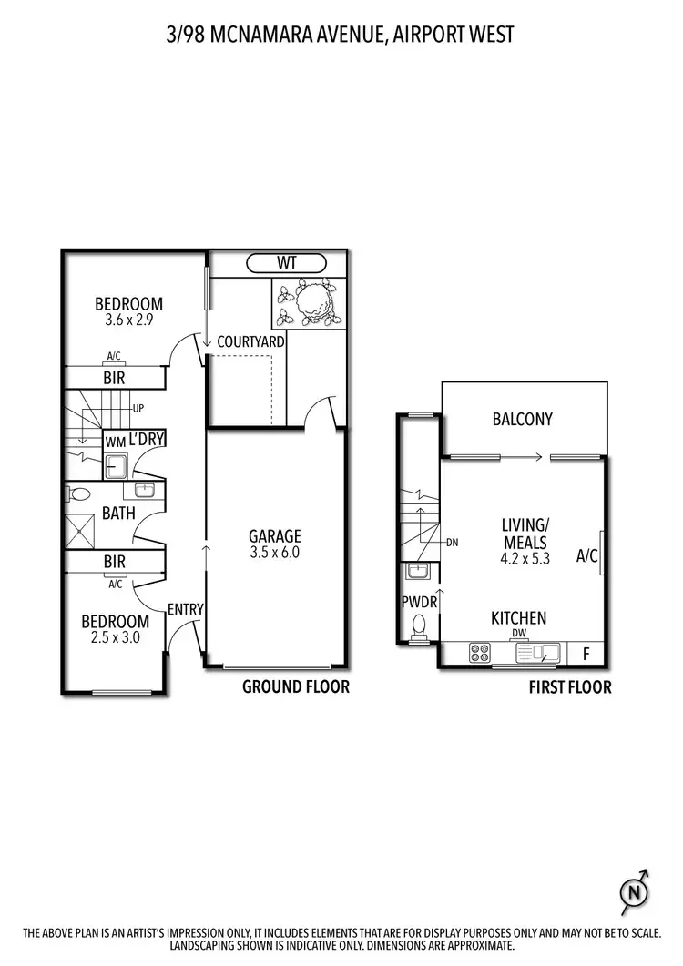 Floorplan of Homely townhouse listing, 3/98 McNamara Avenue, Airport West VIC 3042