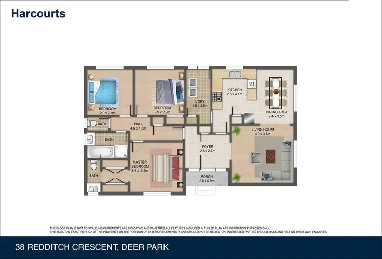Floorplan of Homely house listing, 38 Redditch Crescent, Deer Park VIC 3023