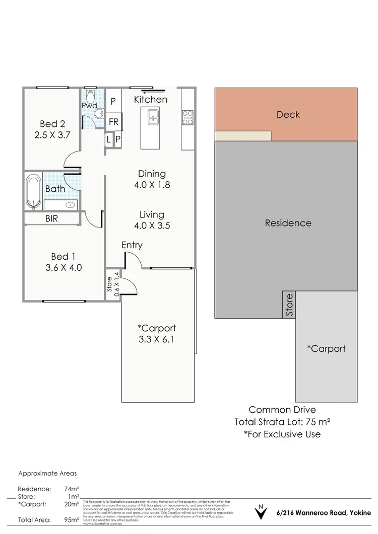 Floorplan of Homely villa listing, 6/216 Wanneroo Road, Yokine WA 6060