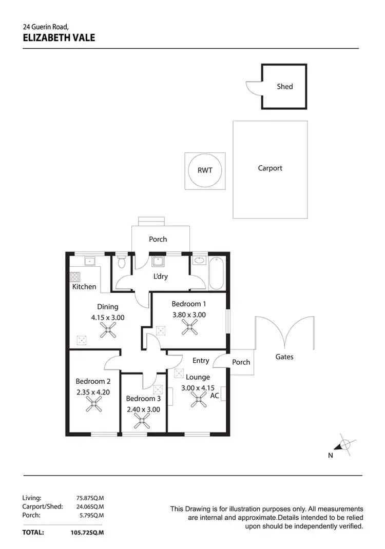 Floorplan of Homely house listing, 24 Guerin Road, Elizabeth Vale SA 5112