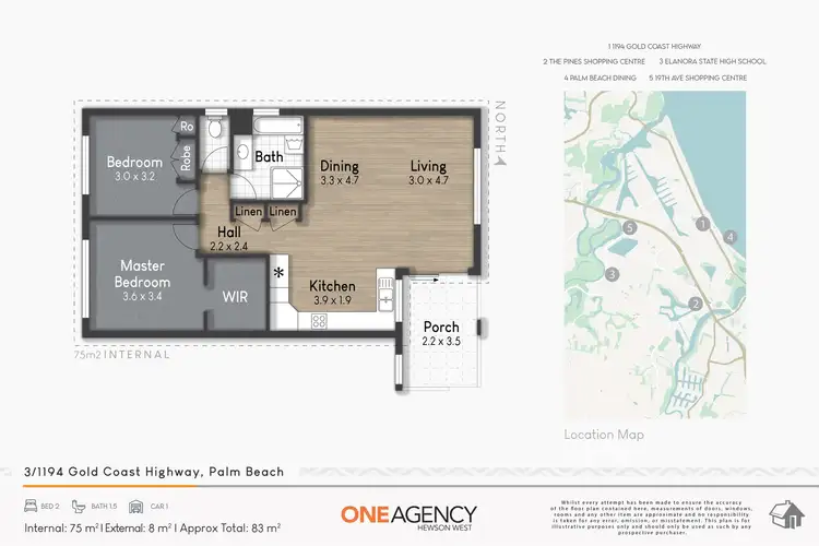 Floorplan of Homely apartment listing, 3/6 Ninth Avenue, Palm Beach QLD 4221