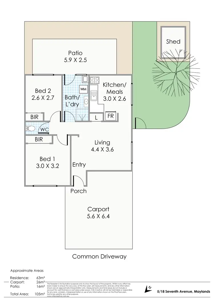 Floorplan of Homely villa listing, 5/18 Seventh Avenue, Maylands WA 6051