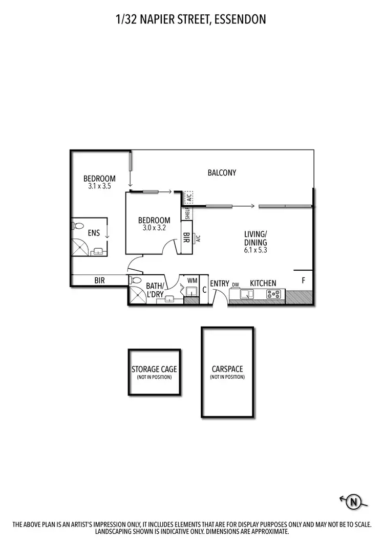 Floorplan of Homely apartment listing, 1/32 Napier Street, Essendon VIC 3040