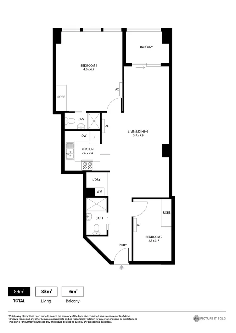 Floorplan of Homely apartment listing, 76/65 King William Street, Adelaide SA 5000
