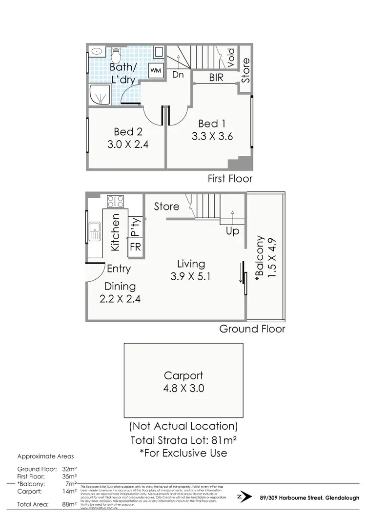 Floorplan of Homely apartment listing, 89/309 Harborne Street, Glendalough WA 6016