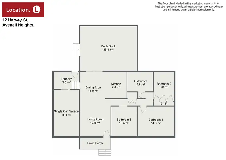Floorplan of Homely house listing, 12 Harvey Street, Avenell Heights QLD 4670