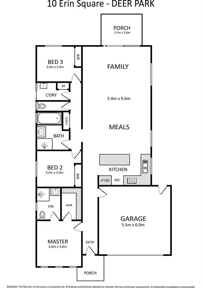 Floorplan of Homely house listing, 10 Erin Square, Deer Park VIC 3023