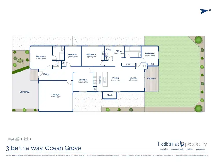 Floorplan of Homely house listing, 3 Bertha Way, Ocean Grove VIC 3226