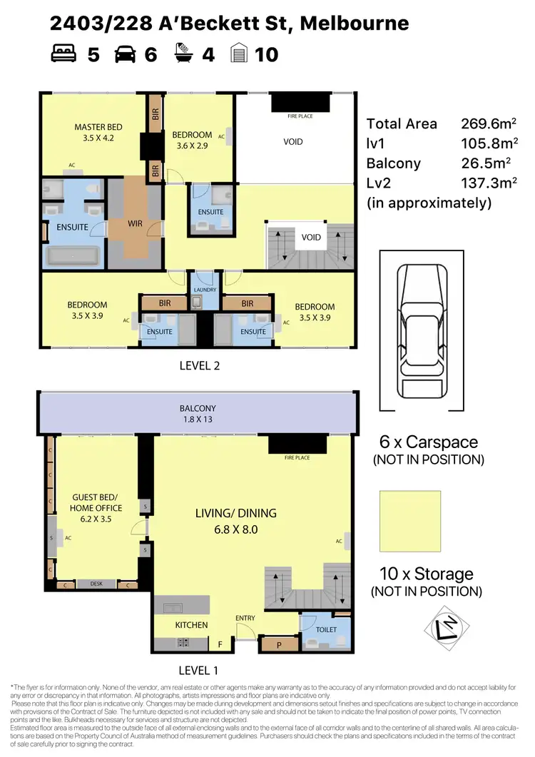 Floorplan of Homely apartment listing, 2403/228 A'Beckett Street, Melbourne VIC 3000
