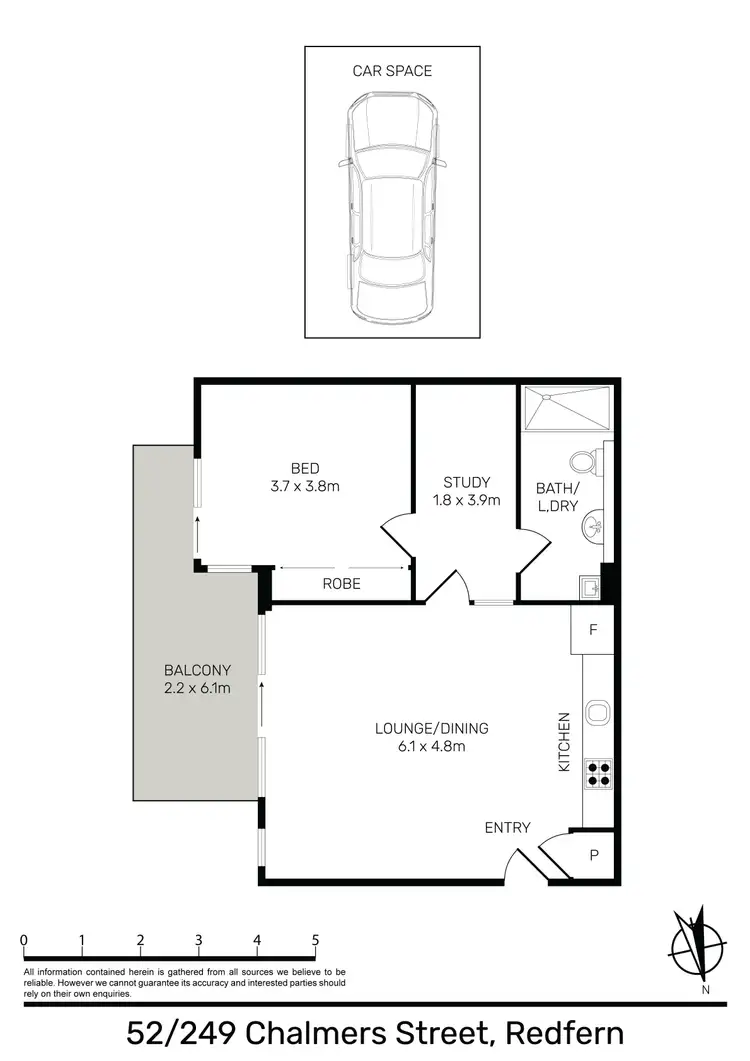 Floorplan of Homely apartment listing, 52/249-251 Chalmers Street, Redfern NSW 2016