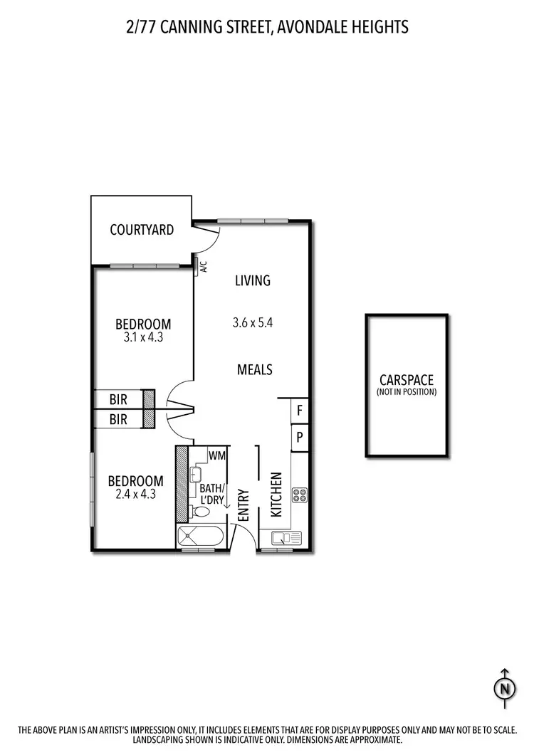 Floorplan of Homely flat listing, 2/77 Canning Street, Avondale Heights VIC 3034