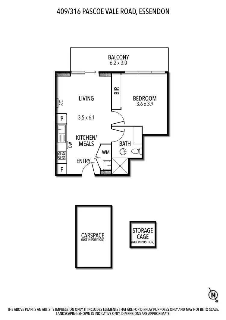 Floorplan of Homely apartment listing, 409/316 Pascoe Vale Road, Essendon VIC 3040