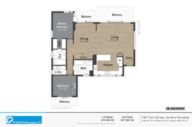 Floorplan of Homely apartment listing, 7B/7 Fern Street, Surfers Paradise QLD 4217