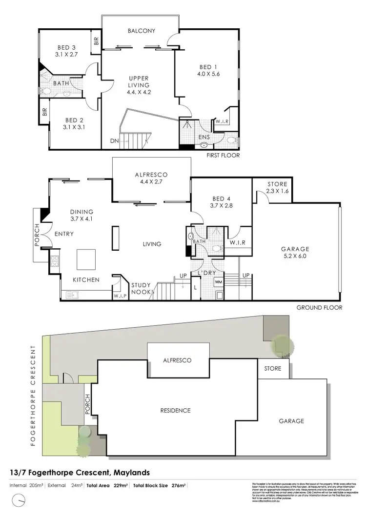 Floorplan of Homely townhouse listing, 13/7 Fogerthorpe Crescent, Maylands WA 6051