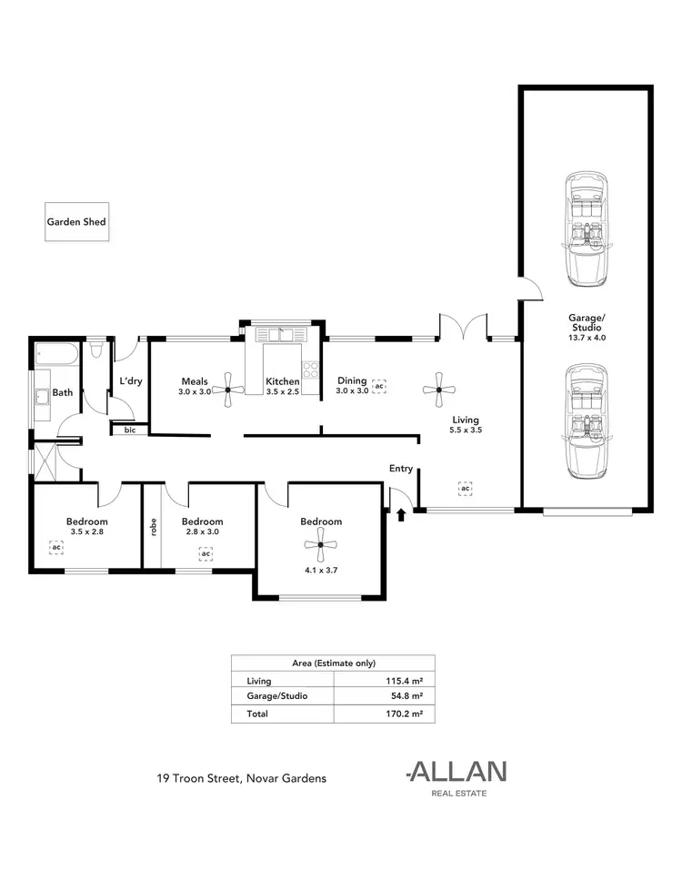 Floorplan of Homely house listing, 19 Troon Street, Novar Gardens SA 5040