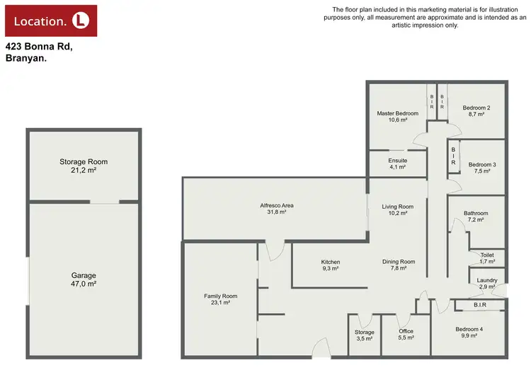Floorplan of Homely rural property listing, 423 Bonna Road, Branyan QLD 4670