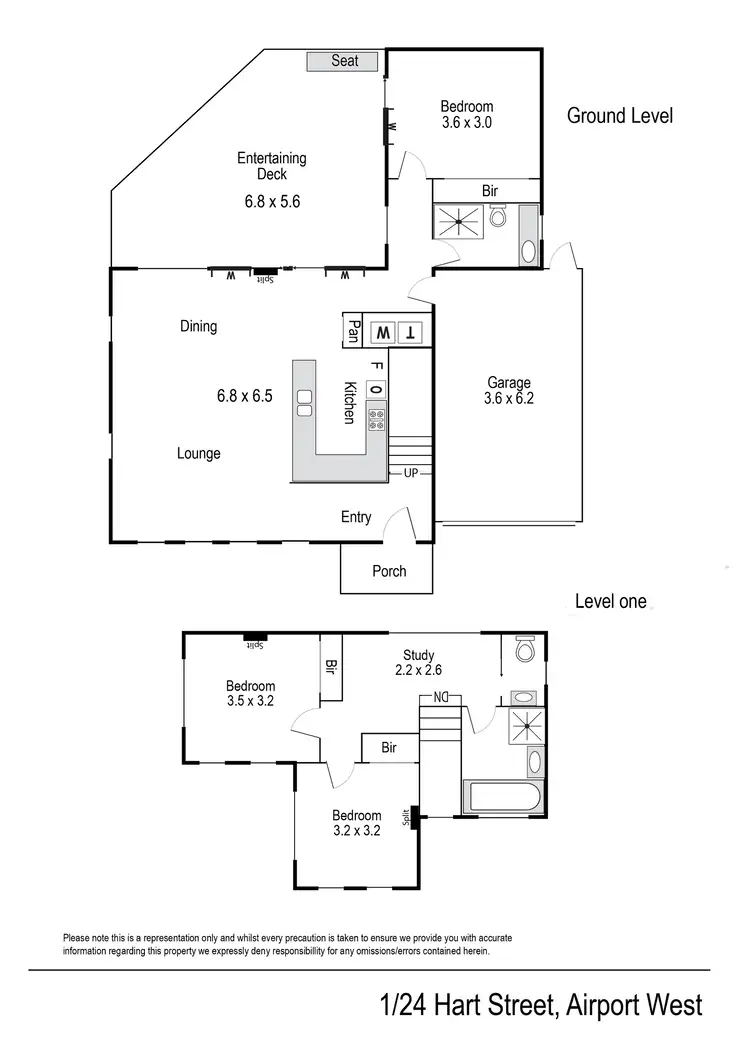 Floorplan of Homely townhouse listing, 1/24 Hart Street, Airport West VIC 3042