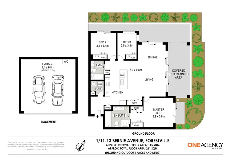 Floorplan of Homely apartment listing, 1/11-13 Bernie Ave, Forestville NSW 2087