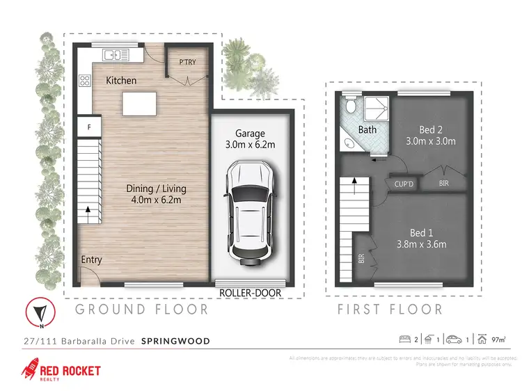 Floorplan of Homely townhouse listing, 27/111 Barbaralla Drive, Springwood QLD 4127