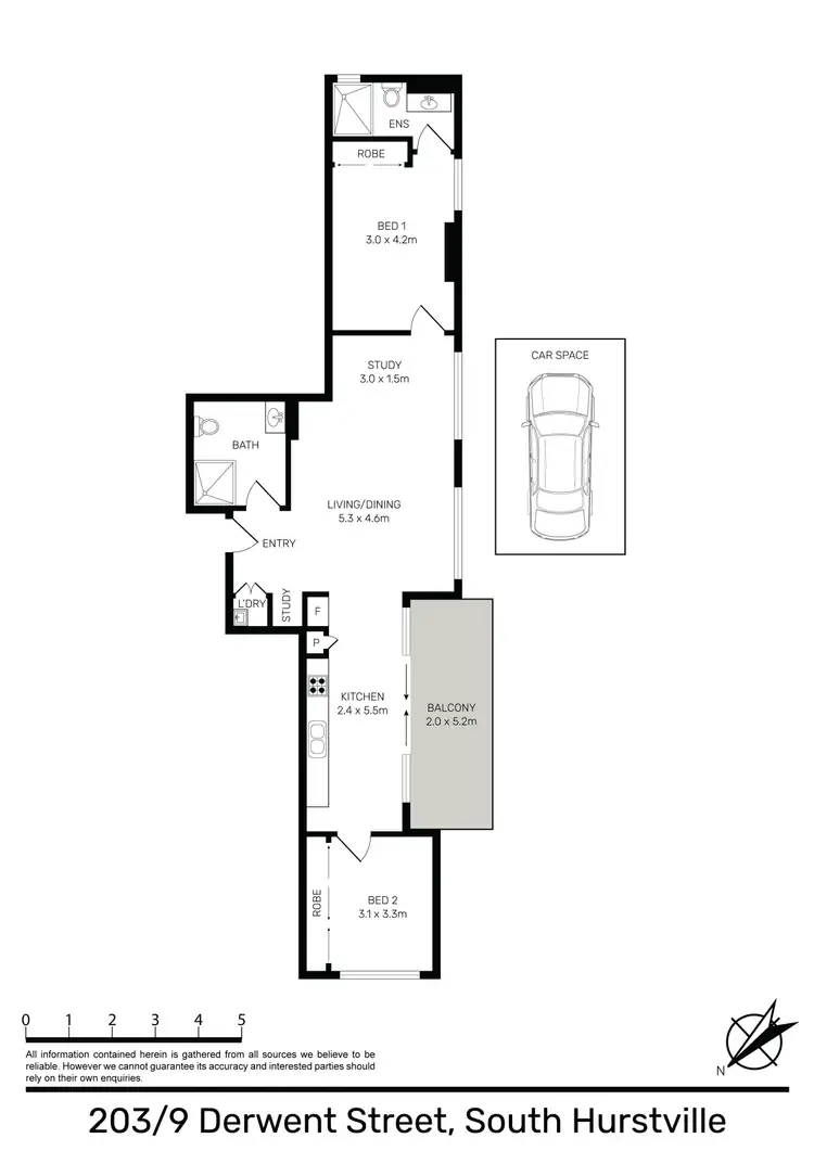 Floorplan of Homely apartment listing, 203/9 Derwent Street, South Hurstville NSW 2221