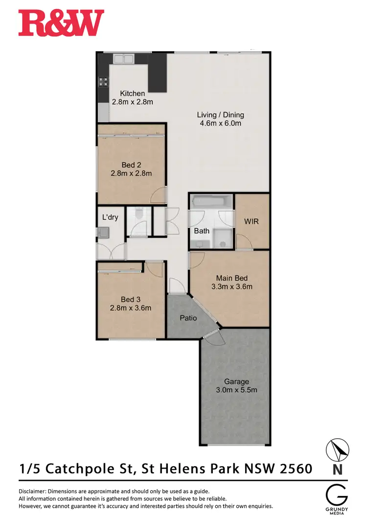 Floorplan of Homely semi-detached listing, 1/5 Catchpole Street, St Helens Park NSW 2560