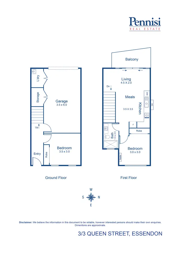 Floorplan of Homely townhouse listing, 3 Queen Street, Essendon VIC 3040