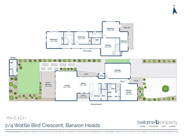 Floorplan of Homely townhouse listing, 2/4 Wattlebird Crescent, Barwon Heads VIC 3227