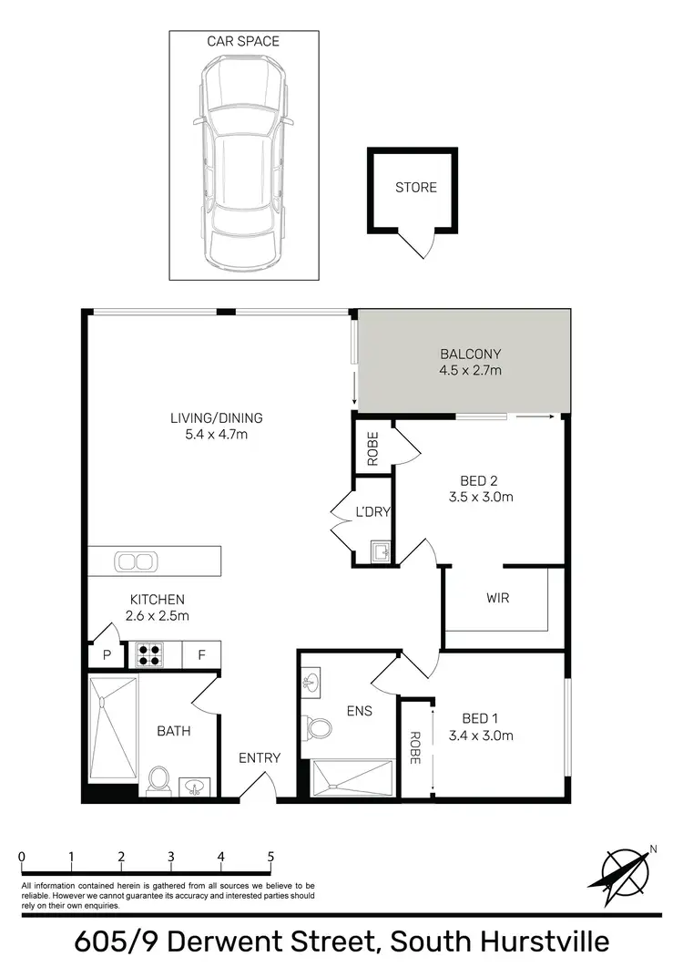 Floorplan of Homely apartment listing, 605/9 Derwent Street, South Hurstville NSW 2221