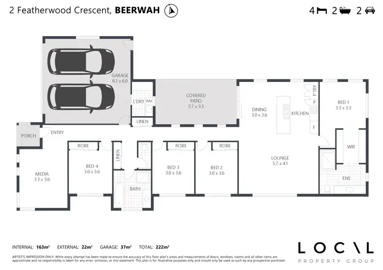 Floorplan of Homely house listing, 2 Featherwood Crescent, Beerwah QLD 4519